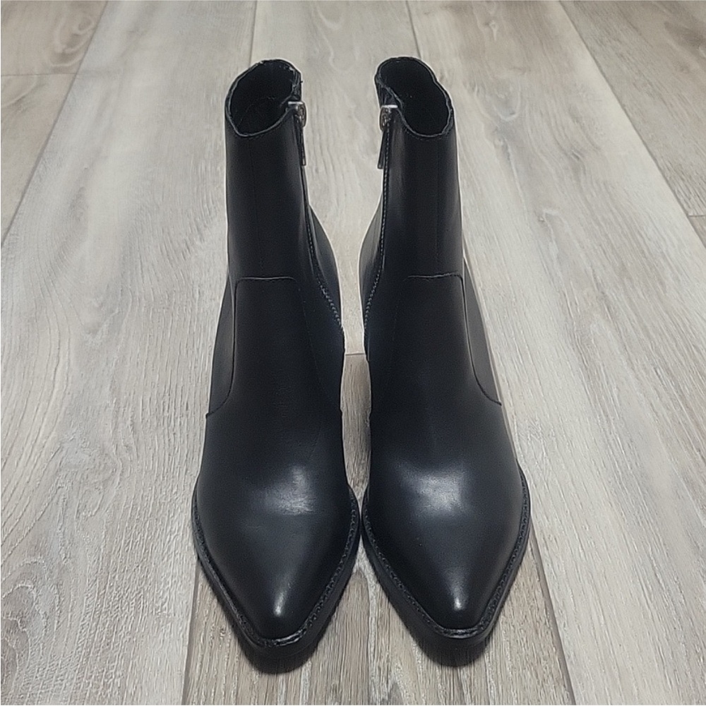 Dolce Vita Size 8 Volli Black Leather Heeled Boots - Picture 9 of 10